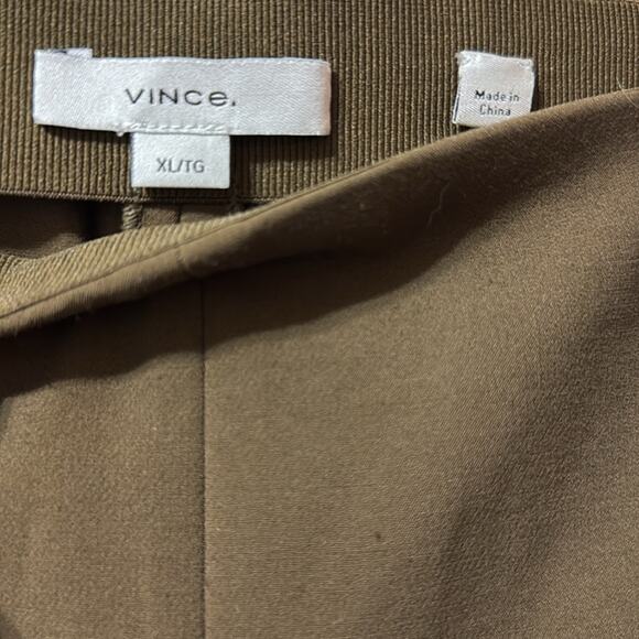 Vince High Rise Crop Pants Flare Leg Olive Green Size XL - Picture 4 of 6